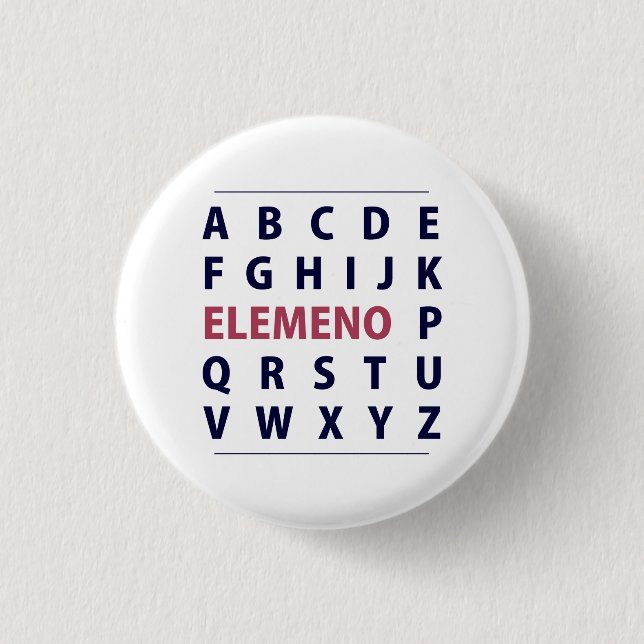 English Alphapbet ELEMENO Song 3 Cm Round Badge (Front)