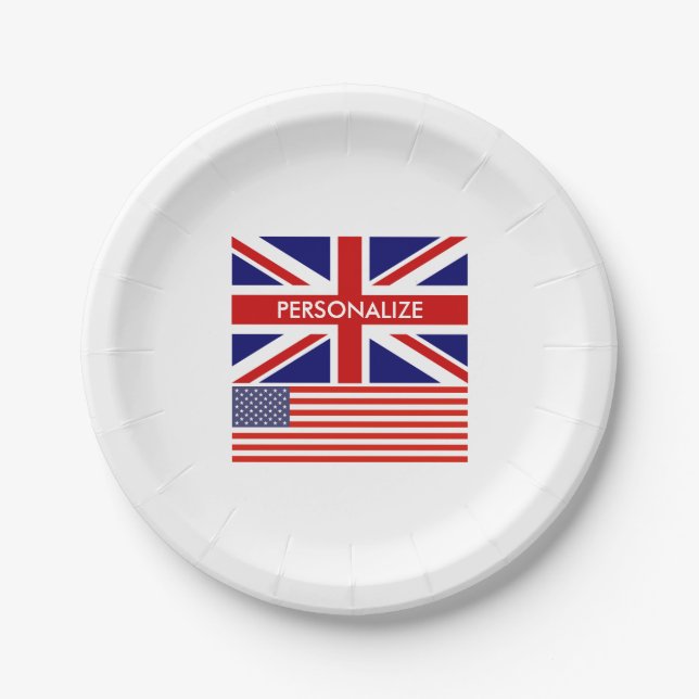 English American British Union Jack flag custom Paper Plate (Front)
