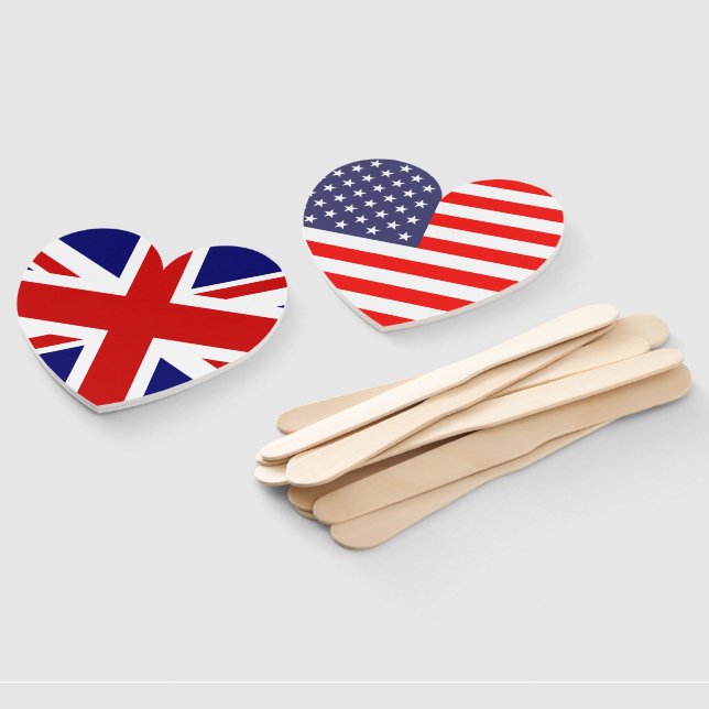 English American flag international wedding party Hand Fan (Non-assembled)