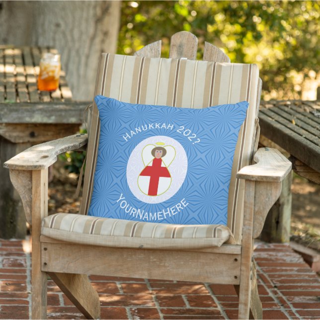 English Angel Hanukkah Flag Personalised  Cushion (Chair)
