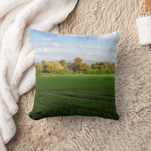 English Autumn Countryside - Personalized Throw Cushion (Blanket)