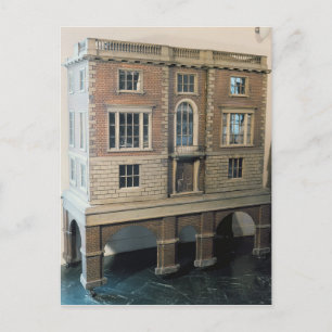 English balustraded doll's house with balcony postcard