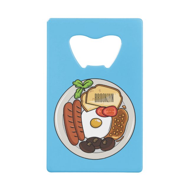 English breakfast cartoon illustration (Front)