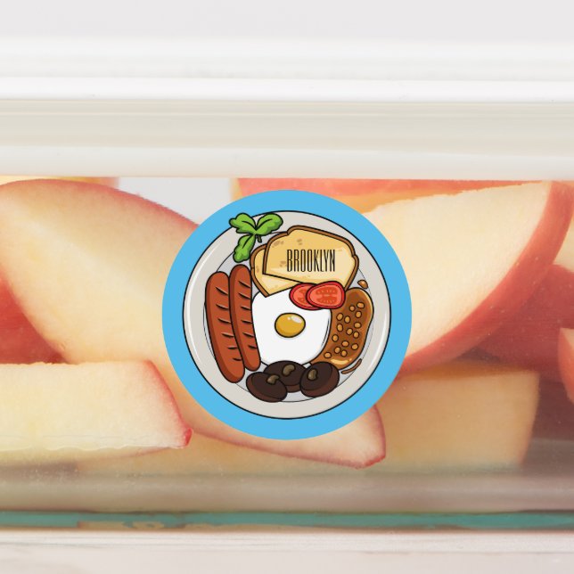 English breakfast cartoon illustration (Affixed)