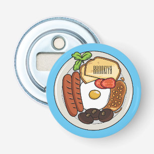 English breakfast cartoon illustration bottle opener