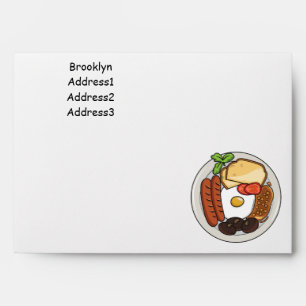 English breakfast cartoon illustration envelope