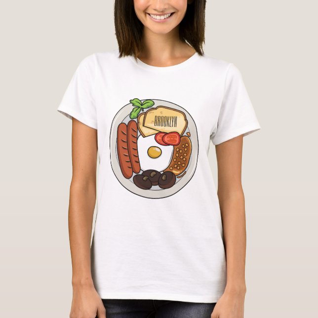 English breakfast cartoon illustration T-Shirt (Front)