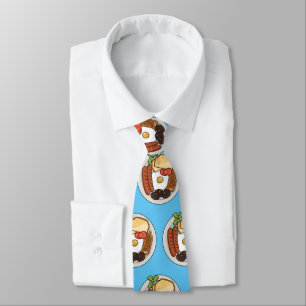 English breakfast cartoon illustration tie