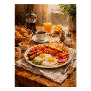 English Breakfast Morning a Cosy Food Still Life Poster
