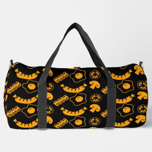 English Breakfast Pattern Duffle Bag (Front)