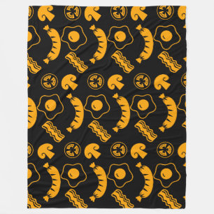 English Breakfast Pattern Fleece Blanket