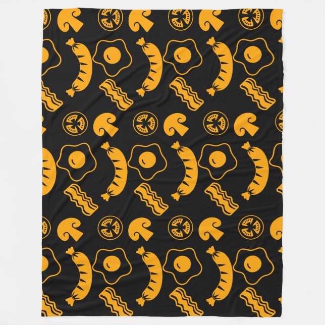 English Breakfast Pattern Fleece Blanket (Front)