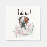 English British Bulldog Wedding Cocktail Napkins