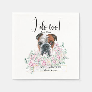 English British Bulldog Wedding Cocktail Napkins