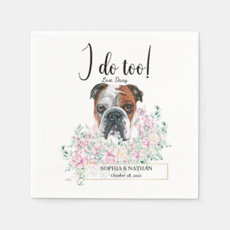 English British Bulldog Wedding Cocktail Napkins