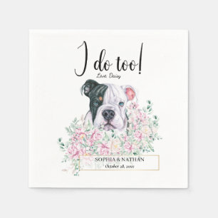 English British Bulldog Wedding Cocktail Napkins