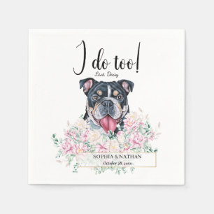 English British Bulldog Wedding Cocktail Napkins