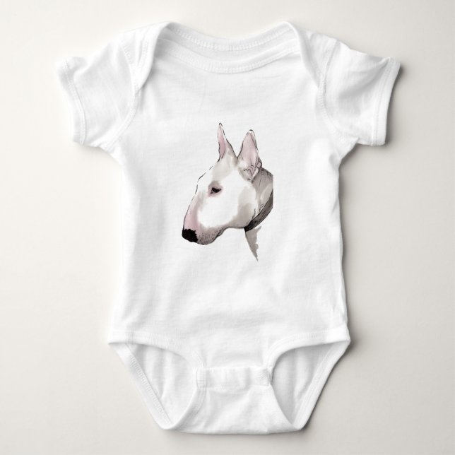 english bull terrier baby t-shirt bodysuit (Front)