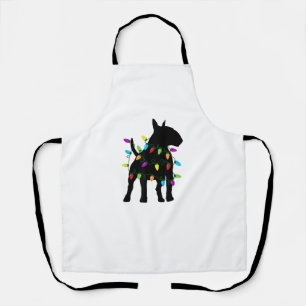 English Bull Terrier Dog Christmas Lights Apron