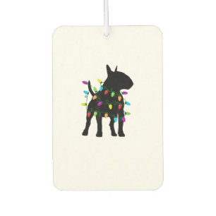 English Bull Terrier Dog Christmas Lights  Car Air Freshener