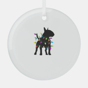 English Bull Terrier Dog Christmas Lights  Glass Tree Decoration