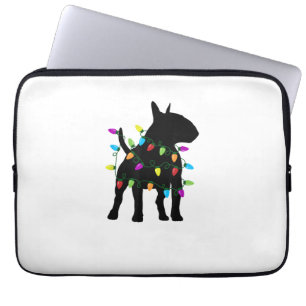 English Bull Terrier Dog Christmas Lights Laptop Sleeve