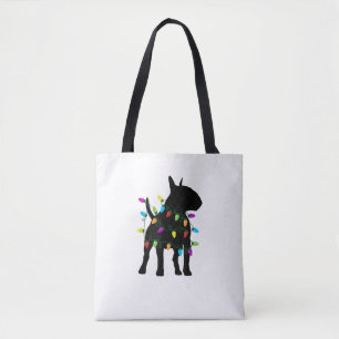 English Bull Terrier Dog Christmas Lights Tote Bag