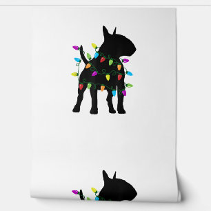 English Bull Terrier Dog Christmas Lights Wallpaper