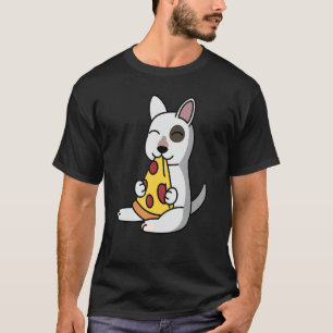 English Bull Terrier Eating Pizza Dog T-Shirt