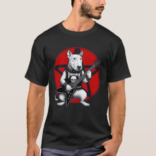 English Bull Terrier Heavy Metal Guitar Rock Dog L T-Shirt