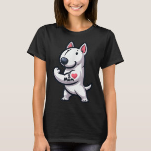 English Bull Terrier I Love Mum Funny Dog Tattoo T-Shirt