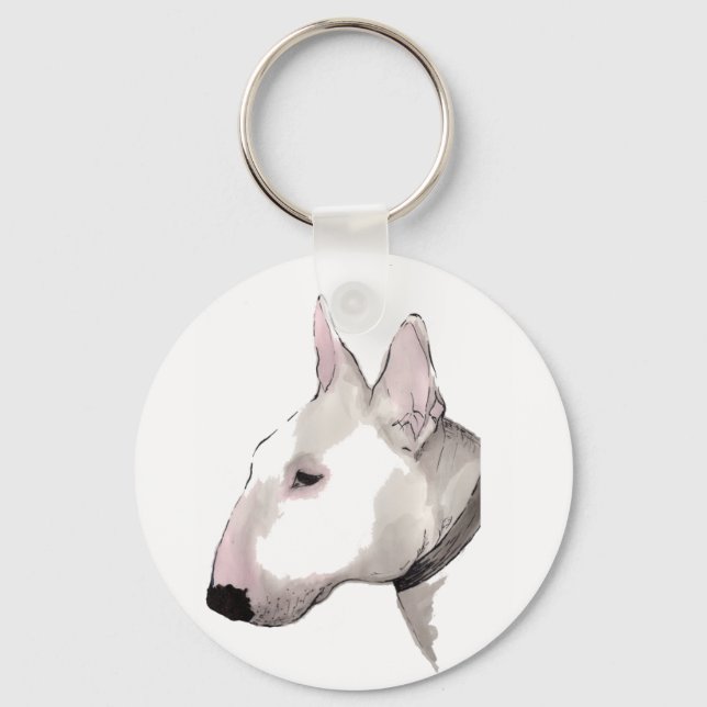 english bull terrier keyring (Front)