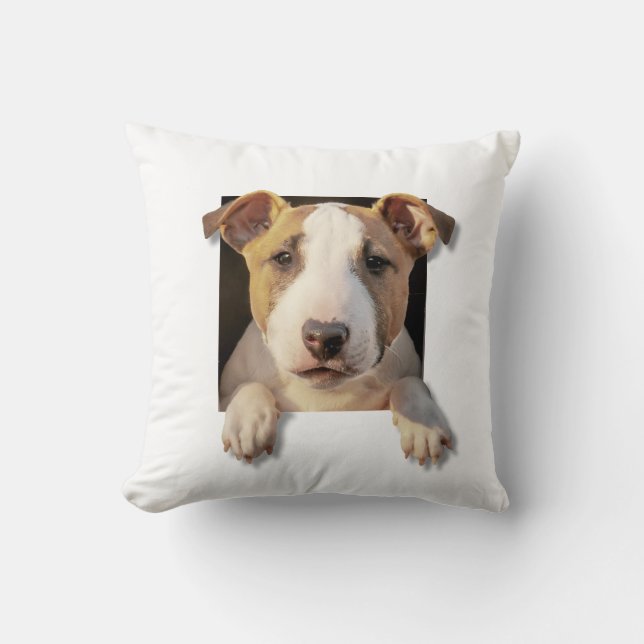 English bull terrier puppy cushion (Front)