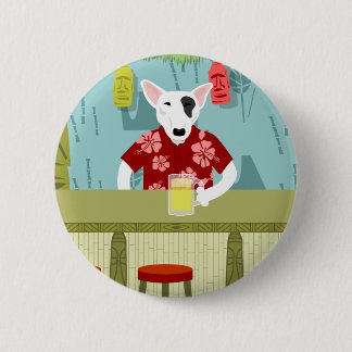 English Bull Terrier Tiki Bar 6 Cm Round Badge