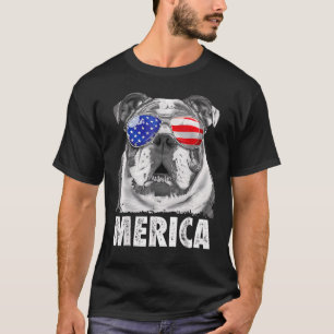 English Bulldog 4th Of July Merica Men Usa Flag 1 T-Shirt