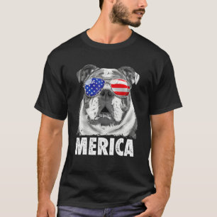 English Bulldog 4th Of July Merica Men Usa Flag T-Shirt