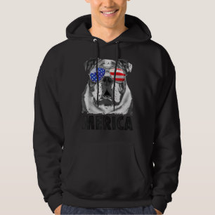 English Bulldog 4th Of July Merica Men Women Amer Hoodie