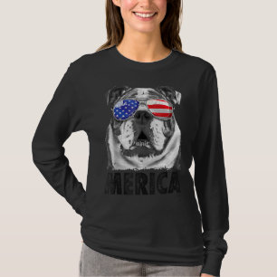 English Bulldog 4th Of July Merica Men Women Amer T-Shirt