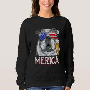 English Bulldog 4th Of July  Merica Men Women Usa  Sweatshirt