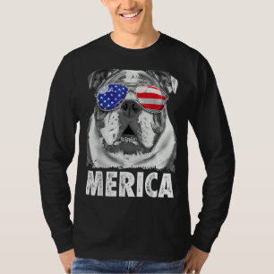 English Bulldog 4th Of July  Merica Men Women Usa  T-Shirt
