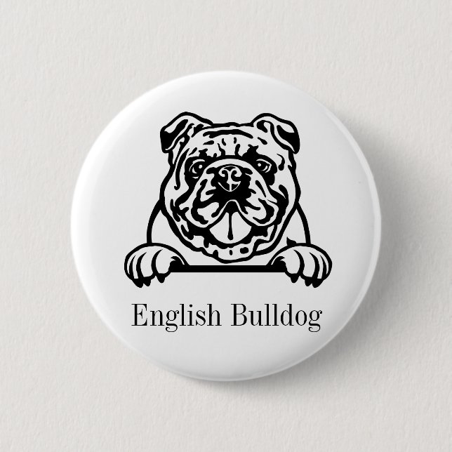 english bulldog 6 cm round badge (Front)