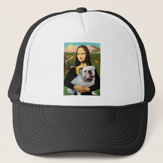 English Bulldog 9 - Mona Lisa Trucker Hat (Front)