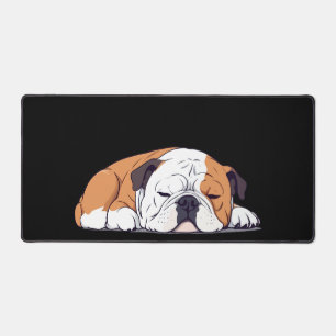 English Bulldog Adorable Cute Animal Sleeping Calm Desk Mat
