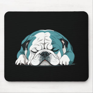 English Bulldog Adorable Cute Animal Sleeping Calm Mouse Pad