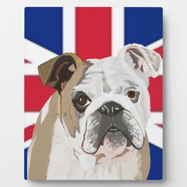 English Bulldog against a Union Jack Plaque (Front)