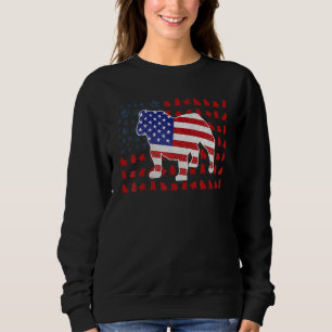 English Bulldog American Flag 4th Of July For Men Sweatshirt