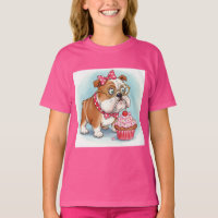 English Bulldog and Cupcake by Natasha Us