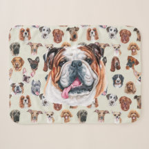 English bulldog and friends pet