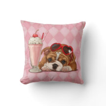 English bulldog and milkshake