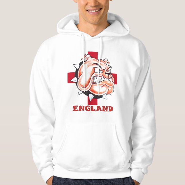 English Bulldog and St Georges Flag ENGLAND Hoodie (Front)